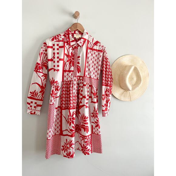Anthropologie Maeve Printmaker Poplin Shirtdress Sz XS Bohemian - Picture 2 of 12